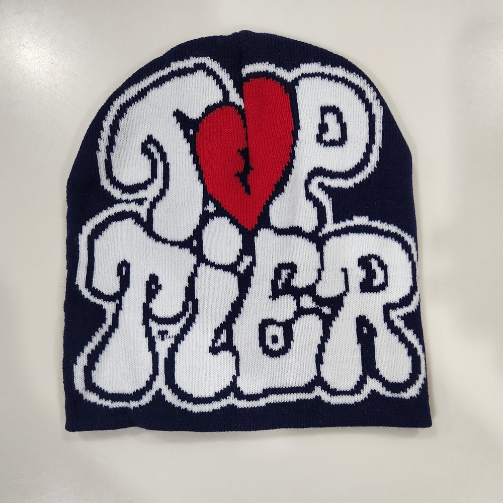 Graphic Beanie|Top Tier|One Size Fits All|Navy Blue, White & Red|